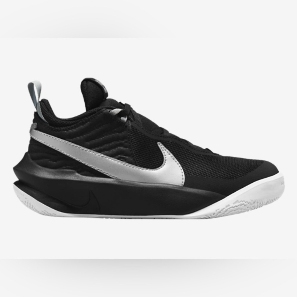 Nike Team Hustle D 10 GS Black and Silver Sneakers